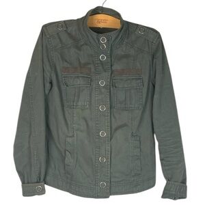 Dark Grey Button Up Jacket In Size Medium